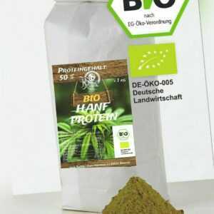 Hanfprotein Pulver - 50% Eiweiß - 1000g - Vegan - Aus Bio Hanfsamen [15,90/1 Kg]