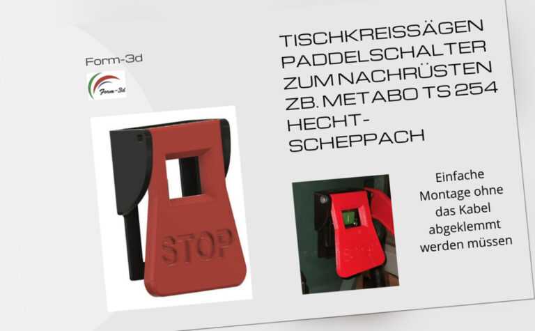 Tischkreissägen Paddelschalter zum nachrüsten zb. Metabo TS 254 Hecht Scheppach