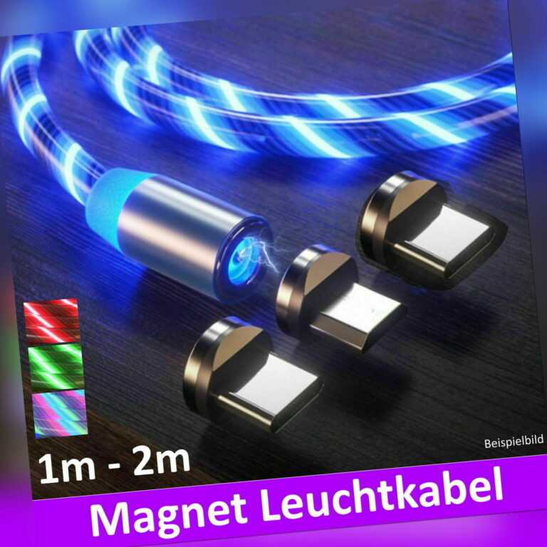 Ladekabel Leuchtkabel LED 3in1 USB Typ-C Micro Handy für Samsung Xiaomi Huawei