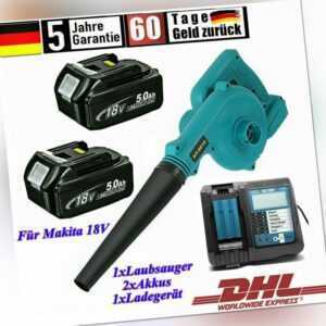 Für Makita DUB185Z Akku Laubbläser Gebläse 18V Solo mit 5,0Ah Akkus/Ladegerät DE