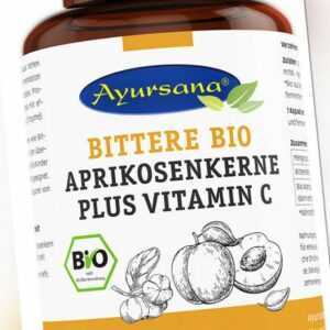 Ayursana - Bittere Aprikosenkernkapseln fermentiert mit Vitamin C - BIO
