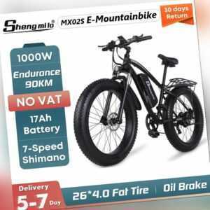 Ebike 26 Zoll E-Mountainbike 1000W 48V Elektrofahrrad Pedelec E-Fahrrad Fatbike