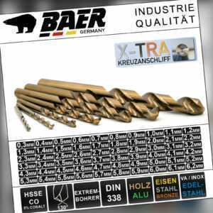 Spiralbohrer Bohrer Edelstahlbohrer Metallbohrer HSSE/CO von 0,3- 6,2mm Auswahl