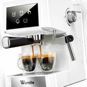 Winterverkauf 1,5L Espressomaschine Kaffeemaschine mit Milchschäumer 15 Bar