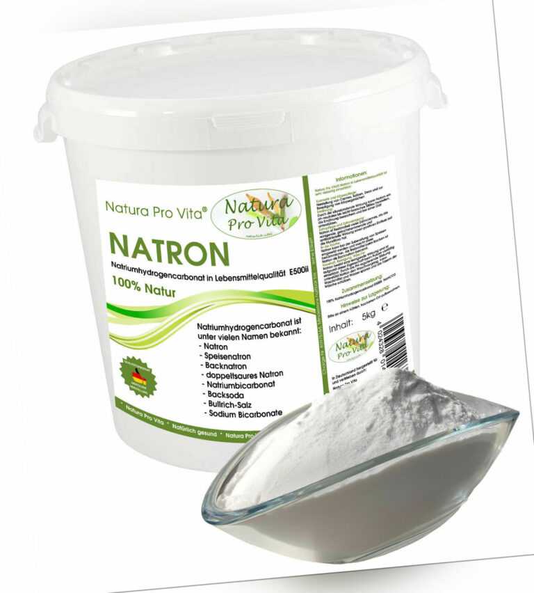 Natron Lebensmittelqualität Natura Pro Vita 100% reines Natronpulver 5kg Eimer