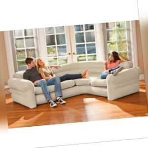 Intex Sofa Lounge Couch aufblasbar Schlafsofa Ecksofa Gästebett 257x203x76 cm