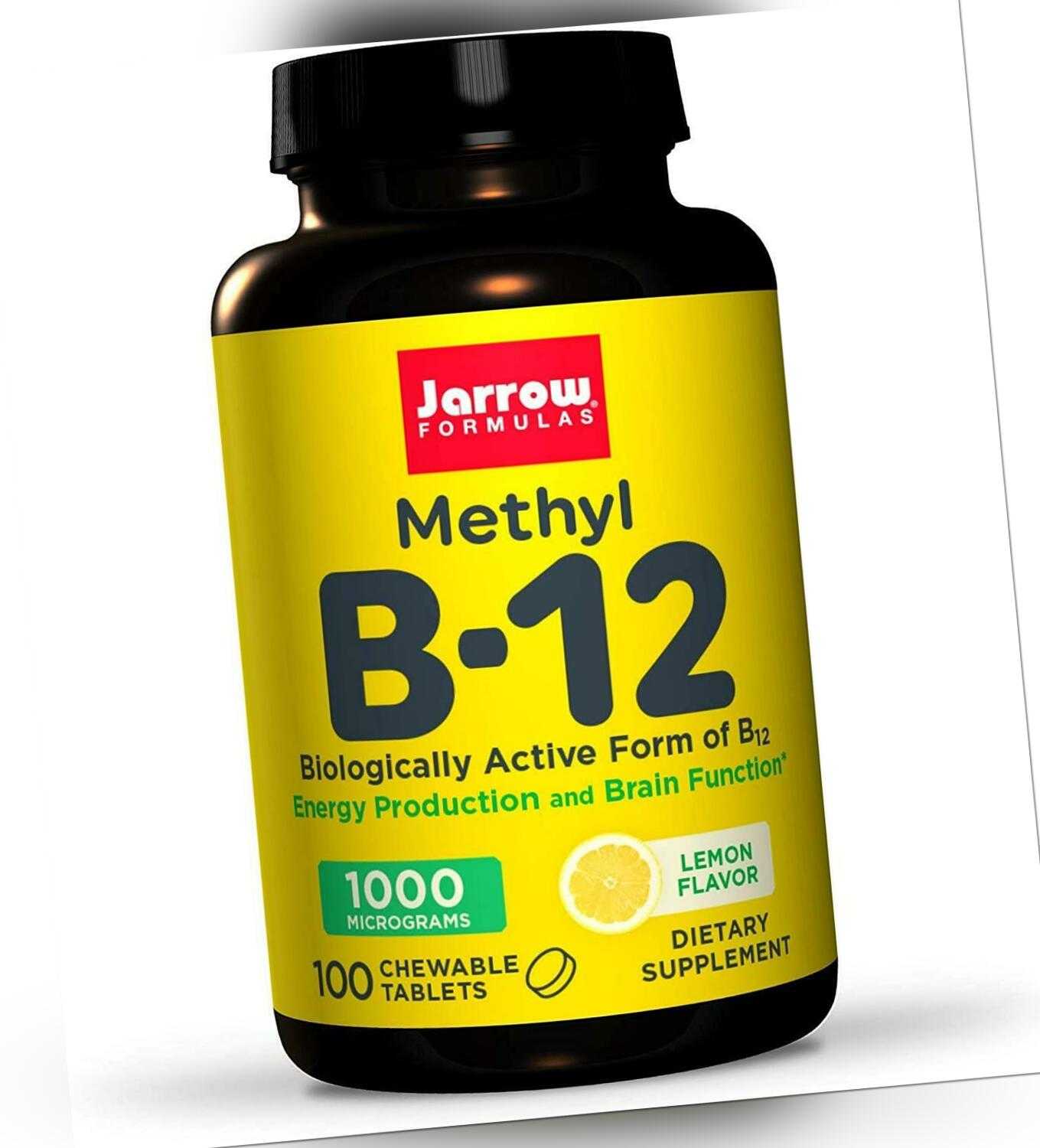 Jarrow Formulas Methyl Vitamin B-12 1000mcg Zitrone 100 Kautabletten Energie