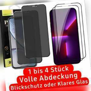 Panzerfolie Glas Blickschutz Displayschutz FÜR iPhone 14 13 12 11 XS XR Pro Max