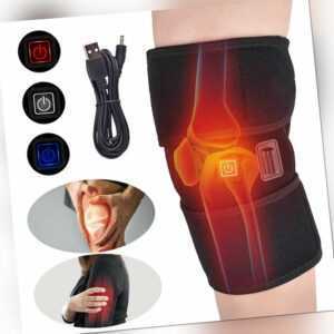 Beheizte Vibration Kniebandage Verstellbar Elektrisch Kniestütze Massagegerät DE