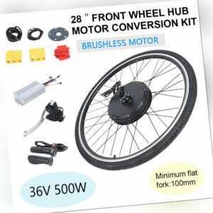 28" E-Bike Vorderrad Nachrüstsatz Elektrofahrrad Umbausatz Conversion Set 500W