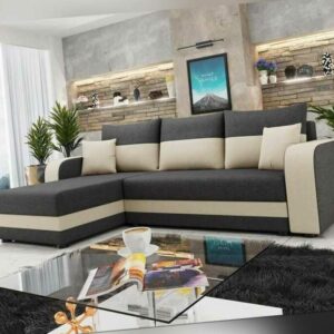 Ecksofa Hewlet Bis mit Schlaffunktion und Bettkasten Sofa Couchgarnitur M24