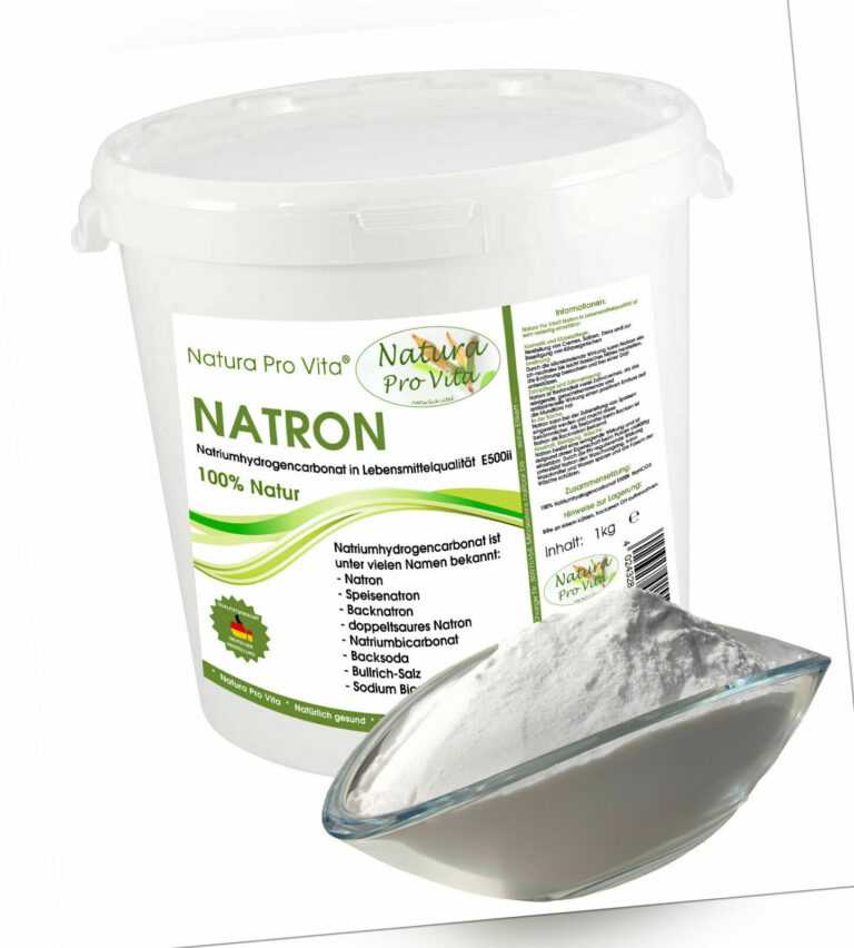 Natron Lebensmittelqualität Natura Pro Vita 100% reines Natronpulver 1kg Eimer