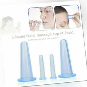 4er Schröpfen Silikon Schröpfgläser Cupping Vakuum Schröpfkopf Massage Cups Set