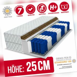 Matratze 90x200 Taschenfederkern 7 Zonen HOME MAX DUO 25 cm H3 H4 90cm x 200cm