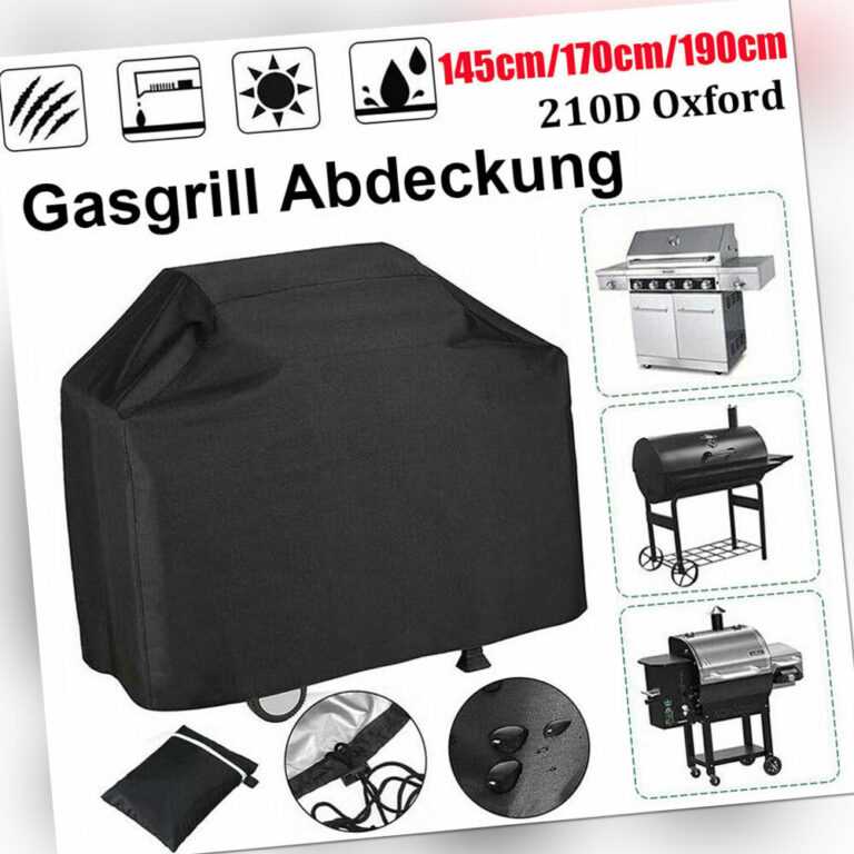 Gasgrill Abdeckung Grill Abdeckhaube Regenschutz Haube BBQ Schutzhülle Schwarz