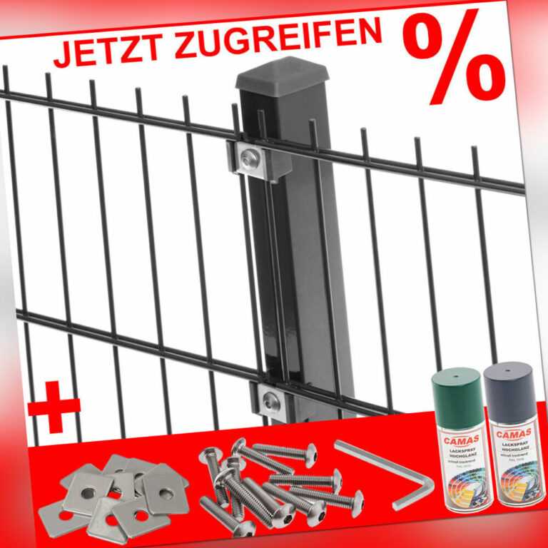 Komplett Set ❗ Doppelstabmattenzaun ❗ 6/5/6 ❗ Anthrazit Grün ❗ Zaun ❗ Gartenzaun