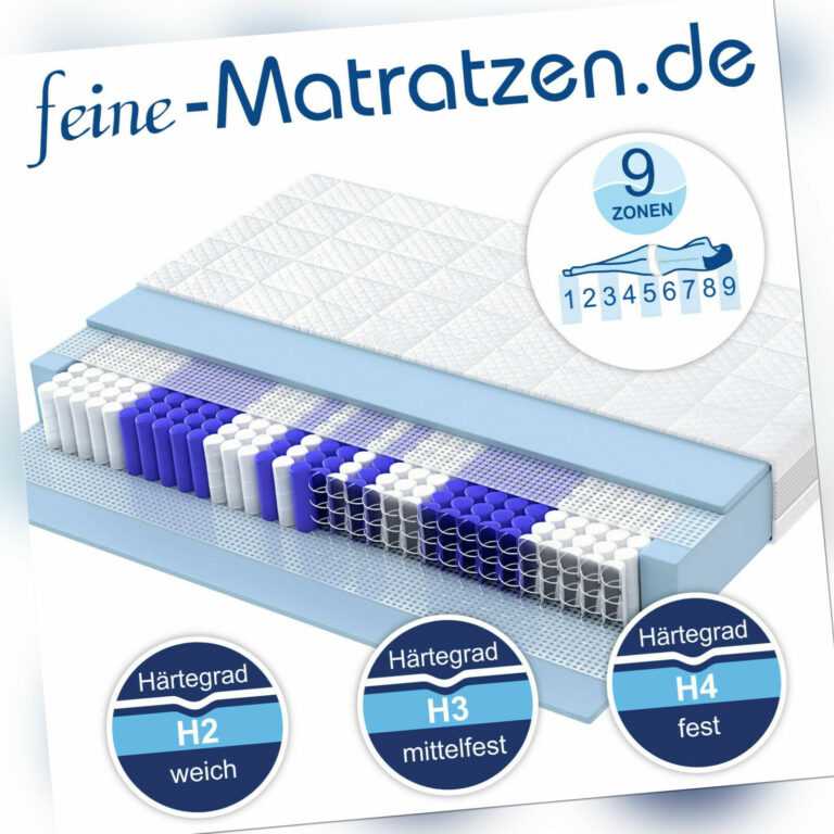 9 Zonen Tonnentaschenfederkern Matratze Hamburg Deluxe orthopädisch H2 H3 H4