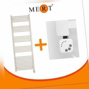 MERT Elektro-Badheizkörper Handtuchwärmer Weiß inkl. Regler mit Heizpatrone KMX1