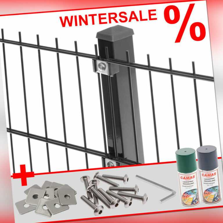 Doppelstabmattenzaun SET 6/5/6 Gartenzaun inklusive Pfosten Zaun Angebot Metall