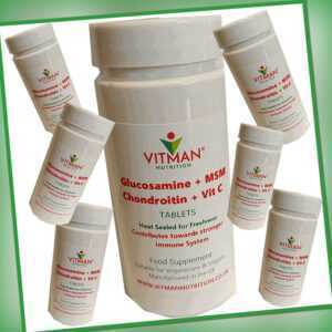 Glucosamin Chondroitin MSM & Vit C-90 Premium Tabletten in Flaschen Gelenkpflege Schmerzen
