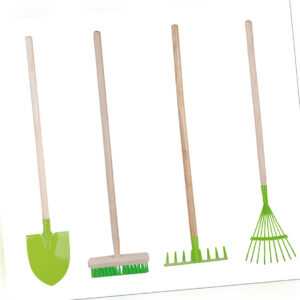 Gartengeräte Set Kinder Gartenwerkzeug Schaufel Besen Harke Rechen Laubrechen 4x