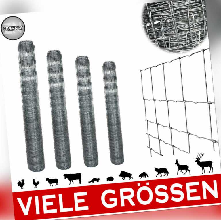 Wildzaun verzinkt 17 größen forstzaun gartenzaun drahtzaun  knotengeflecht 50 m