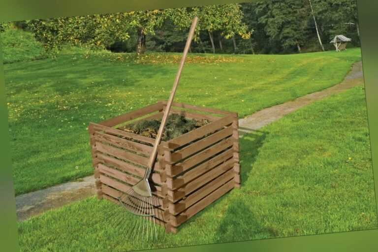 Holzkomposter 90x90x70 cm BRAUN Komposter Holz Hochbeet Gartenkomposter Mulcher