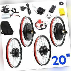 1000W 20-Zoll E-Bike Conversion Kit Umbausatz Vorderrad/Hinterrad Motor Fahrräd