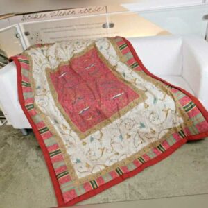 BASSETTI Plaid 135x190 OPLONTIS V8 rot beige Decke Kuscheldecke