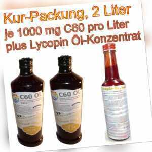 2x1 Liter * Olivenöl mit C60 plus 120 ml Lycopin-Öl Konzentrat