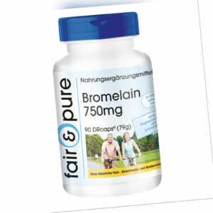 Bromelain 750 mg - 90 Kapseln - Enzymaktivität 1800 F.I.P. - hochdosiert - vegan