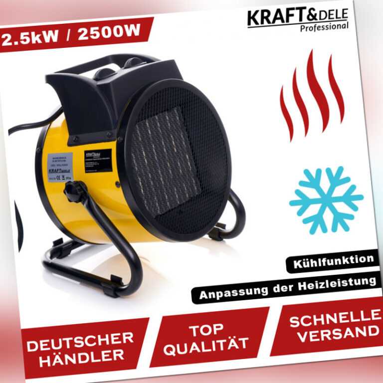 Heizlüfter Elektroheizer Heizung Schnellheizer Heizgerät Bauheizer 2,5kW KD11727