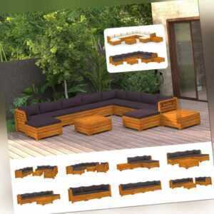 Akazie Massiv Gartenmöbel Set mit Kissen Sofa Lounge mehrere Auswahl vidaXL
