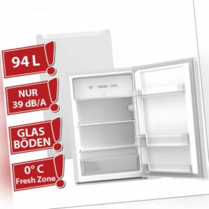 PKM Vollraumkühlschrank Kühlschrank Tischkühlschrank KS93 weiß 94 L 39 dB