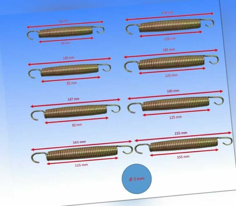 Trampolinfedern Zugfedern Stahlfedern Federn (135/140/147/165/178/185/190/215)