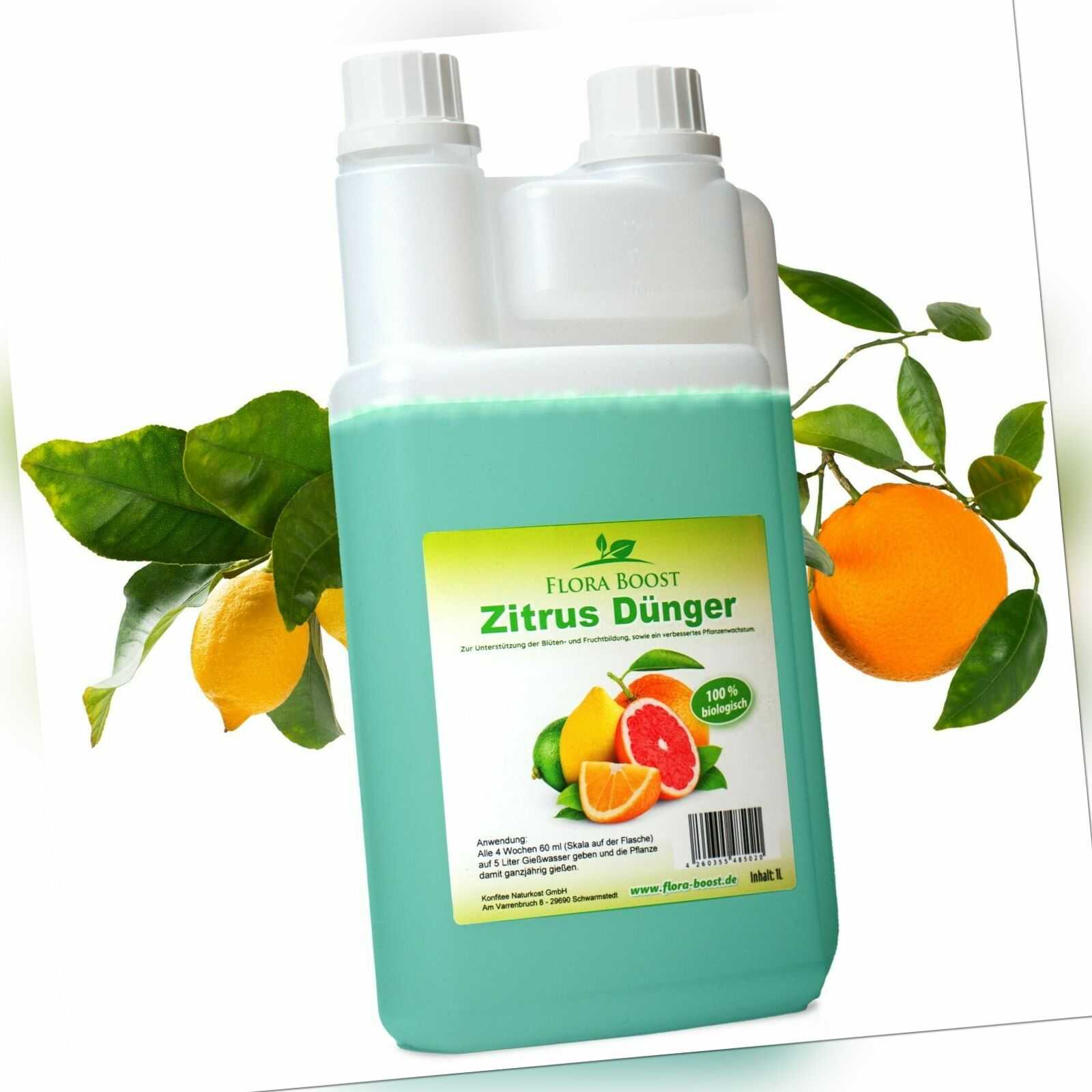 Zitrus Pflanzen Dünger Flora Boost Flüssigdünger für Orangen / Zitronen 1 Liter