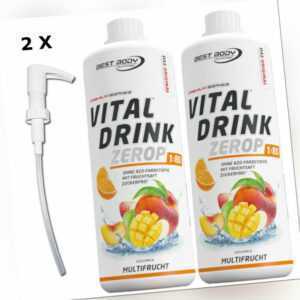 (11 EUR/l) Best Body Vital Drink 2 x 1000ml Flasche + 2 Dosierpumpen