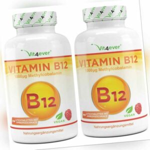 2x Vitamin B12 = 730 Tabletten mit 1000mcg - Methylcobalamin - 100% vegan B-12