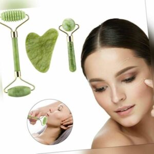 Gua Sha Stein & Jade Roller Gesicht Set, Gesichtsroller Massagegerät 100%