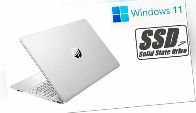 HP Notebook ~ Dual-Core silber ~ 1TB SSD ~ 16GB RAM ~ WEBCAM WLAN HDMI Windows11