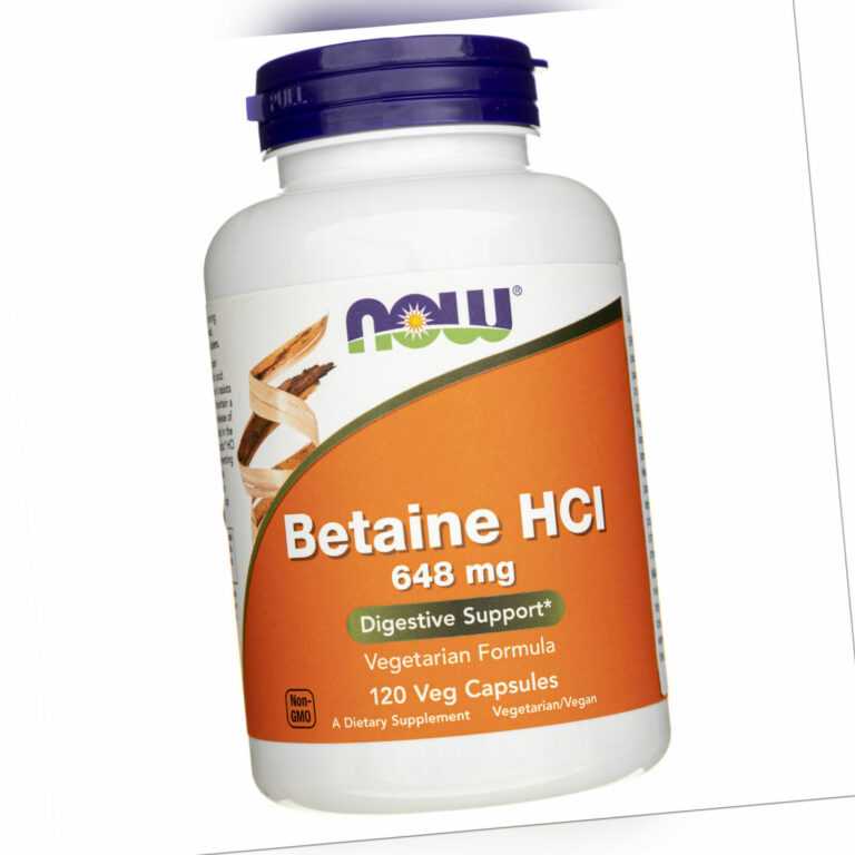 NOW FOODS Betaine HCl 648 mg 120 Kapseln