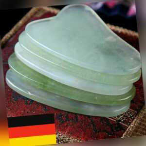 Natürliche Rosenquarz Gesichts Jade Gua Sha Stein Schönheit Massage Tool DE