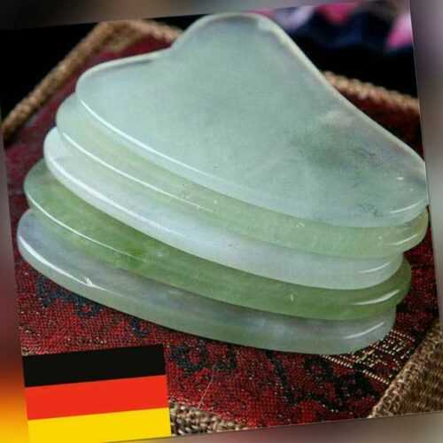 Natürliche Rosenquarz Gesichts Jade Gua Sha Stein Schönheit Massage Tool DE