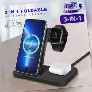 3IN1 15W Wireless Ladegerät Ladestation für Apple Watch Air Pods iPhone 14 13 12