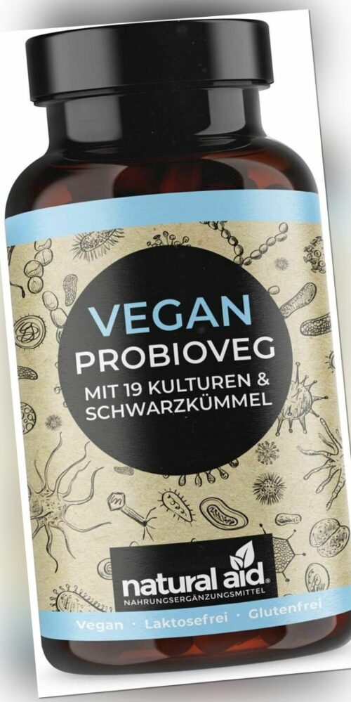 Natural Aid Vegan ProbioVeg | Veganes Probiotikum | mit 19 Bakterienkulturen