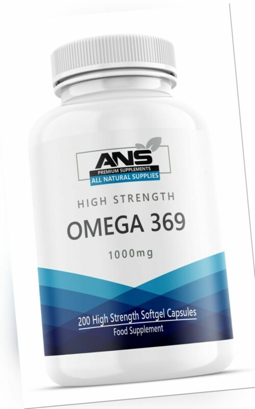 Omega 3 6 & 9 1000mg hochfeste EPA & DHA flüssige Softgels 200 pro Packung