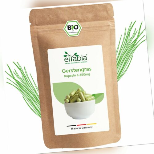 Bio Gerstengras Kapseln | Hochdosiert 1350mg Tagesdosis 100% rein ohne Zusätze