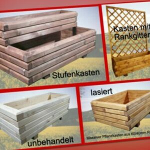 Pflanzkasten aus HOLZ Lagerverkauf Blumenkasten lasiert verschiedene Größen