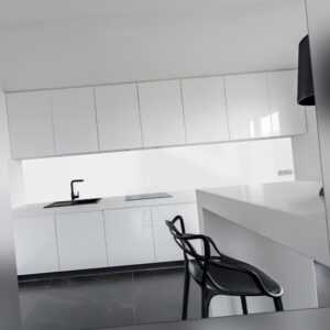 Küchenrückwand Küchenspiegel Fliesenspiegel Spritzschutz Aluverbund Weiss 3mm