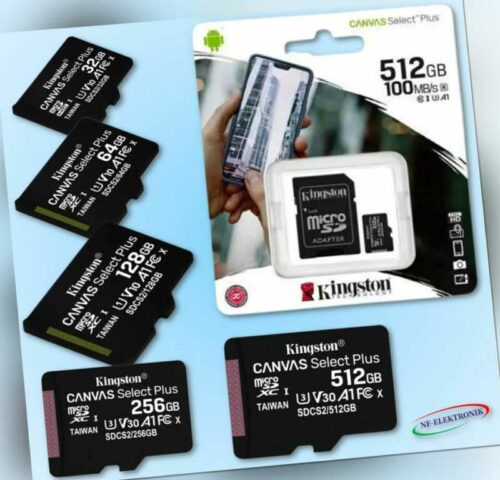 Micro SD Karte SPEICHERKARTE 32GB 64GB 128GB 256GB 512GB Kingston 100MB/s UHS-I